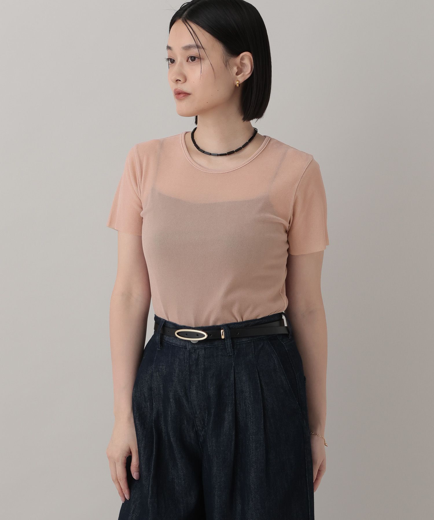 A part by 「ベロアTシャツ」|Tシャツ・カットソー|ライトピンク