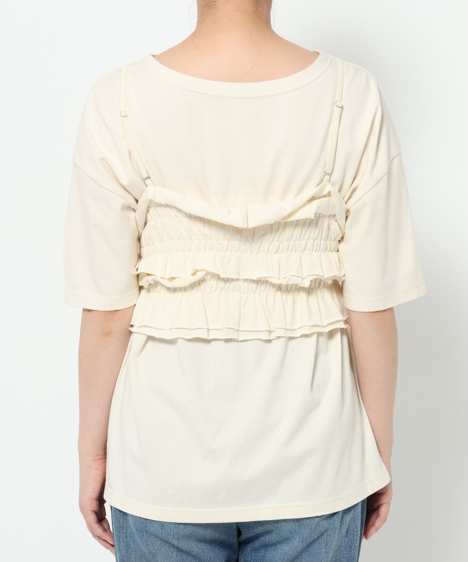 LOWRYS FARM「【セットアイテム】フリルビスチェセットＴＥＥ」|Tシャツ・カットソー|