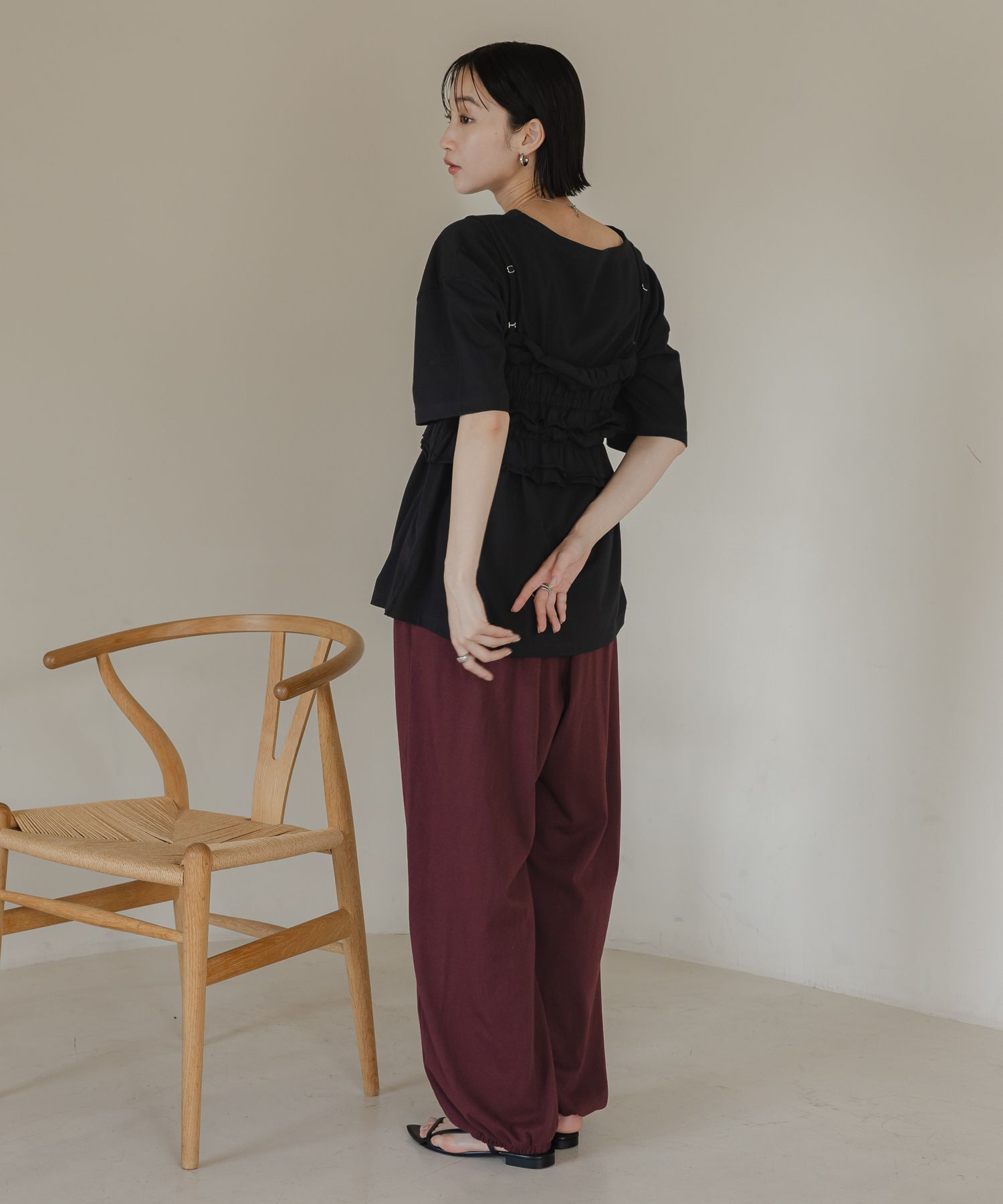 LOWRYS FARM「【セットアイテム】フリルビスチェセットＴＥＥ」|Tシャツ・カットソー|