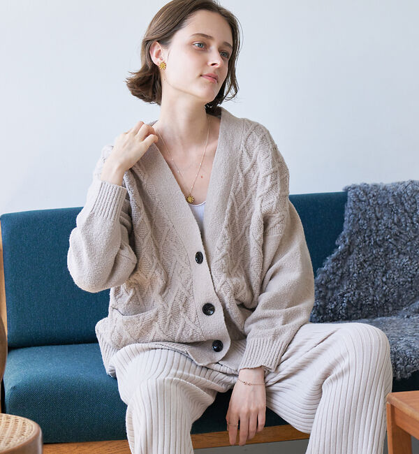 collex「【セットアップ対応】オーガニックコットンカーディガン」|カーディガン|ベージュ