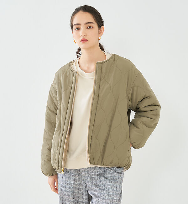 collex「【一部WEB限定カラー】タフタ&times;ボア リバーシブル中綿ブルゾン」|ブルゾン・スタジャン|