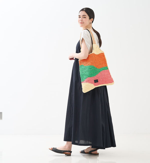 collex「【Swaraj /スワラージ】手編み ゼブラ ラフィアトートバッグ」|トートバッグ|