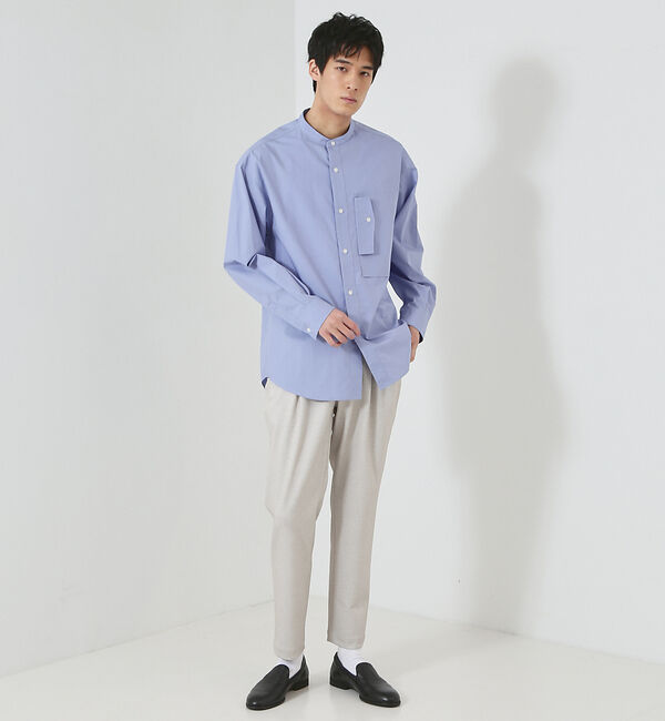 ABAHOUSE「【タクティカルポケット】タイプライター バンドカラーシャツ」|シャツ・ブラウス|