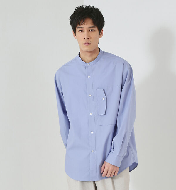 ABAHOUSE「【タクティカルポケット】タイプライター バンドカラーシャツ」|シャツ・ブラウス|