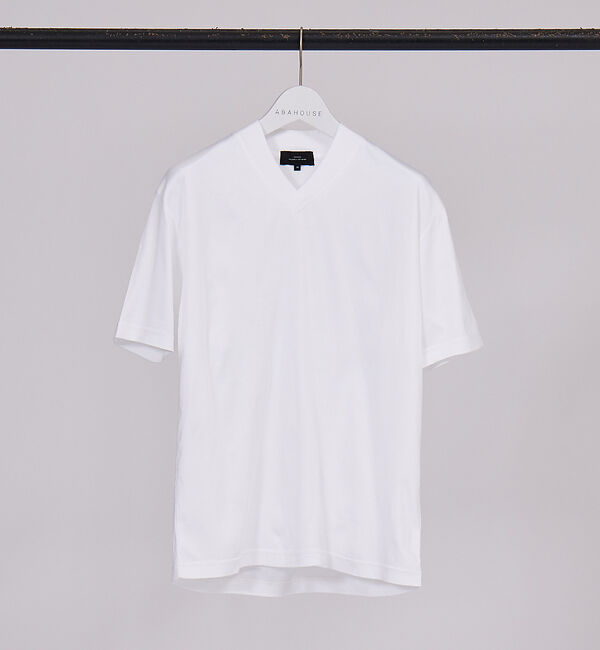 ABAHOUSE「【コンパクトスーピマ】スムース Vネック Tシャツ」|Tシャツ・カットソー|ホワイト