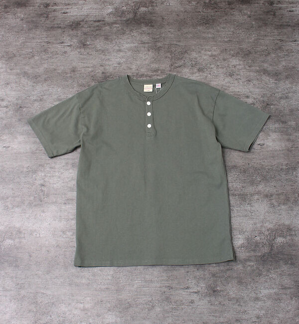 ABAHOUSE「【グッドウェア】USAコットン ヘンリーネック ショートスリーブ Tシャツ」|Tシャツ・カットソー|