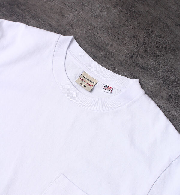 ABAHOUSE「【グッドウェア】USAコットン 無地 ポケット ショートスリーブ Tシャツ」|Tシャツ・カットソー|