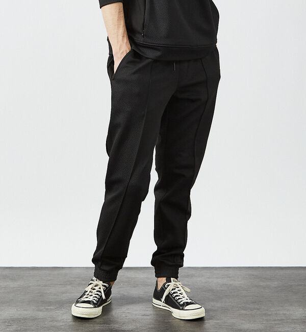 ABAHOUSE「【セットアップ対応】カルゼダンボール ピンタック  ジョガーパンツ / イージー」|その他|ブラック