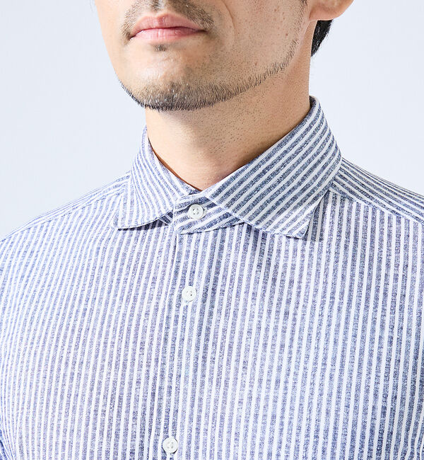 ABAHOUSE「【形状安定性 / 伸縮性】トリコットストライプ 半袖シャツ」|シャツ・ブラウス|