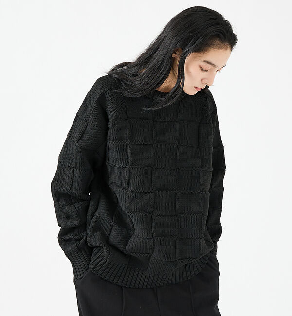 ABAHOUSE「【FORTUNA/フォルトゥナ】ECOTEC-Knit/編み込み風ニットプルオー」|ニット・セーター|