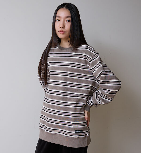 ABAHOUSE「BARBARIAN 12ozHEAVY WEIGHTスウェット/ボーダー/ユニセ」|Tシャツ・カットソー|