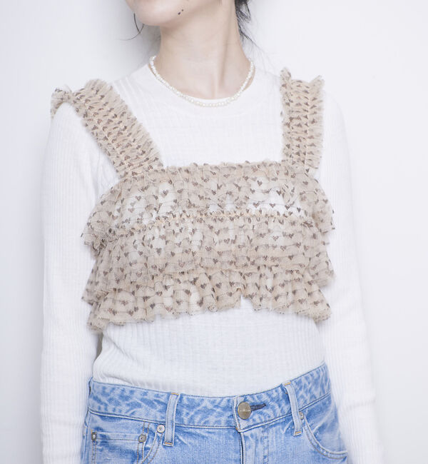 Rouge vif「スター＆ハート柄チュールフリルビスチェ」|シャツ・ブラウス|