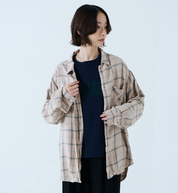 Rouge vif「【REMI RELIEF / レミレリーフ】レーヨンツイルチェックレギュラー シ」|シャツ・ブラウス|