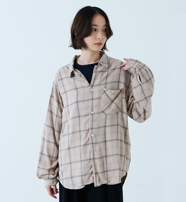 Rouge vif「【REMI RELIEF / レミレリーフ】レーヨンツイルチェックレギュラー シ」|シャツ・ブラウス|