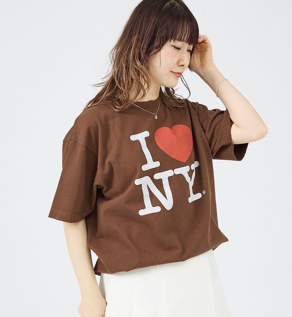 Rouge vif「【JOHNBULL/ジョンブル】I LOVE NY Tシャツ/コットン【WEB限」|Tシャツ・カットソー|