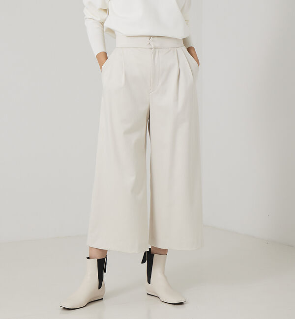qualite「サテンワイドクロップドパンツ」|その他|