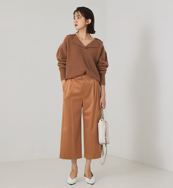 qualite「サテンワイドクロップドパンツ」|その他|