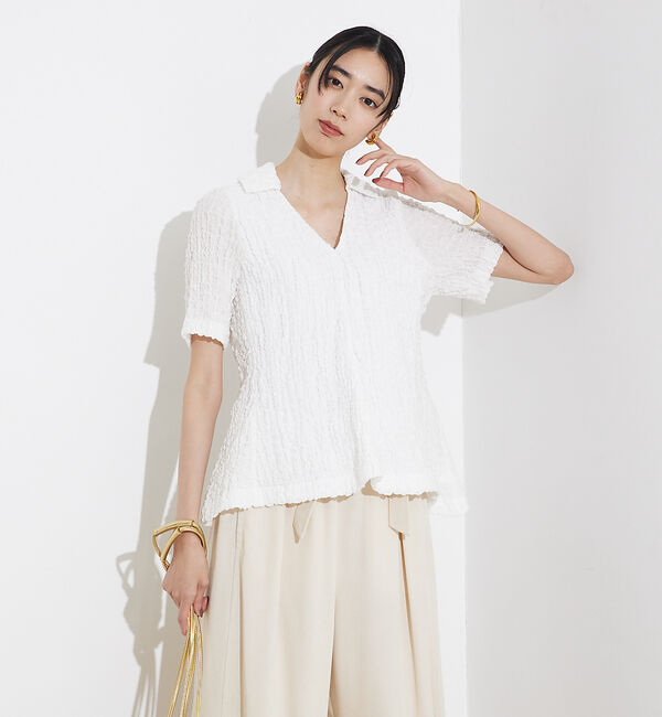 qualite「ペプラムシャツ」|Tシャツ・カットソー|オフホワイト