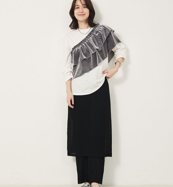 abahouse mavie「【WEB Domani掲載】ベロアビスチェ付ロンT」|Tシャツ・カットソー|