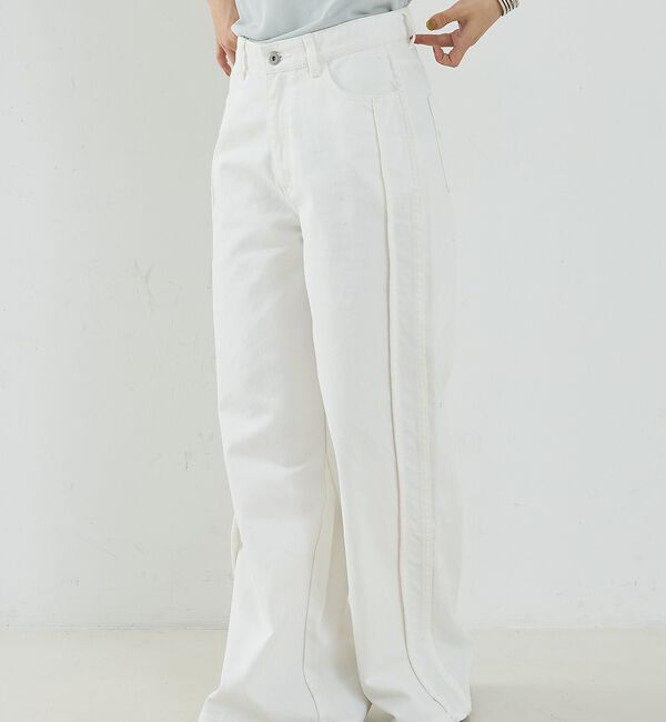 NOMINE「サイドライン ワイド デニムパンツ」|デニム|