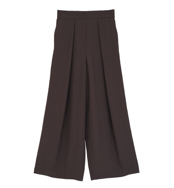 TIARA「センタープレスタックワイドパンツ（セットアップ可）」|その他|ブラウン