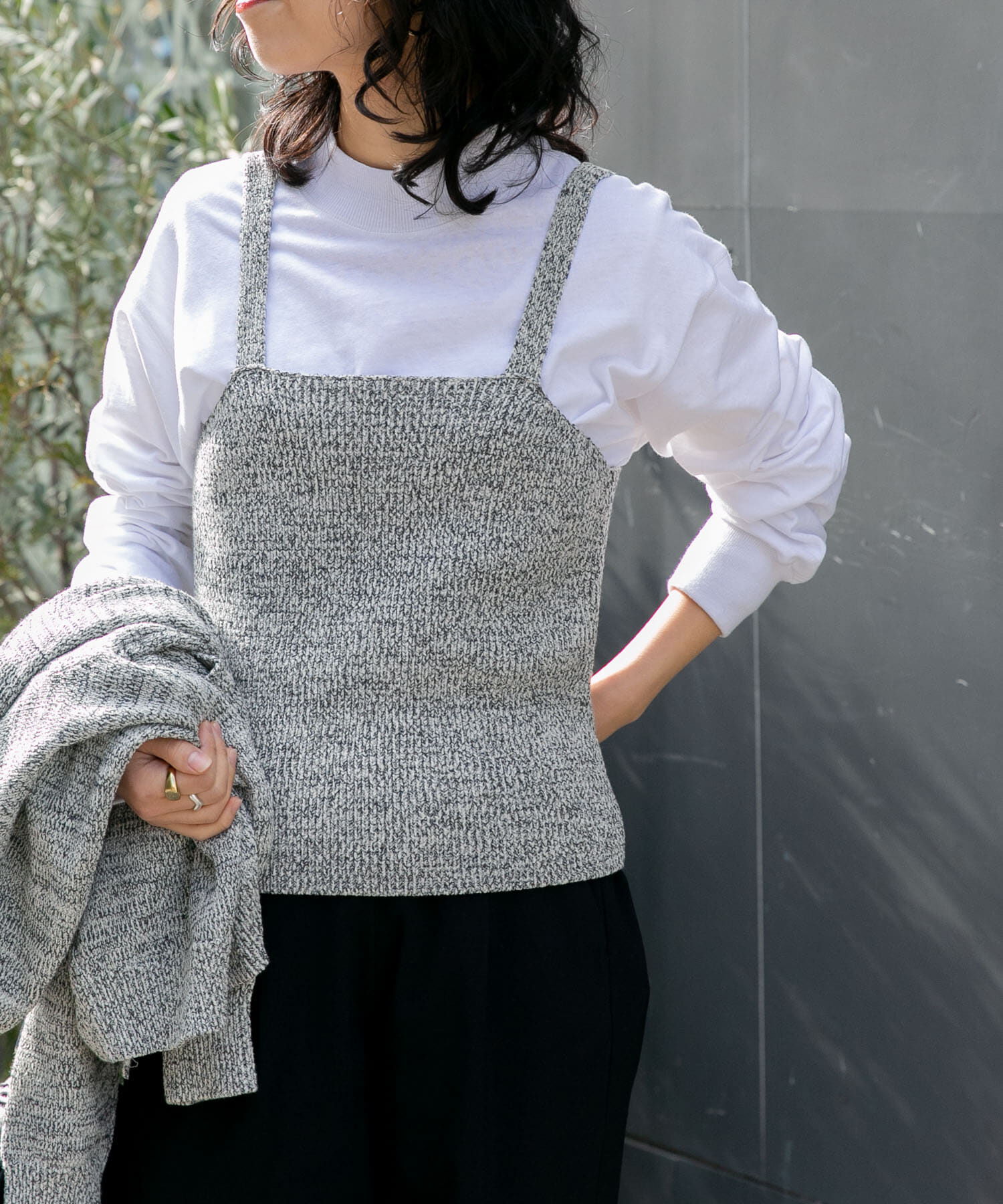 URBAN RESEARCH DOORS「FORK&SPOON　ミックスヤーンニットビスチェ」|ニット・セーター|