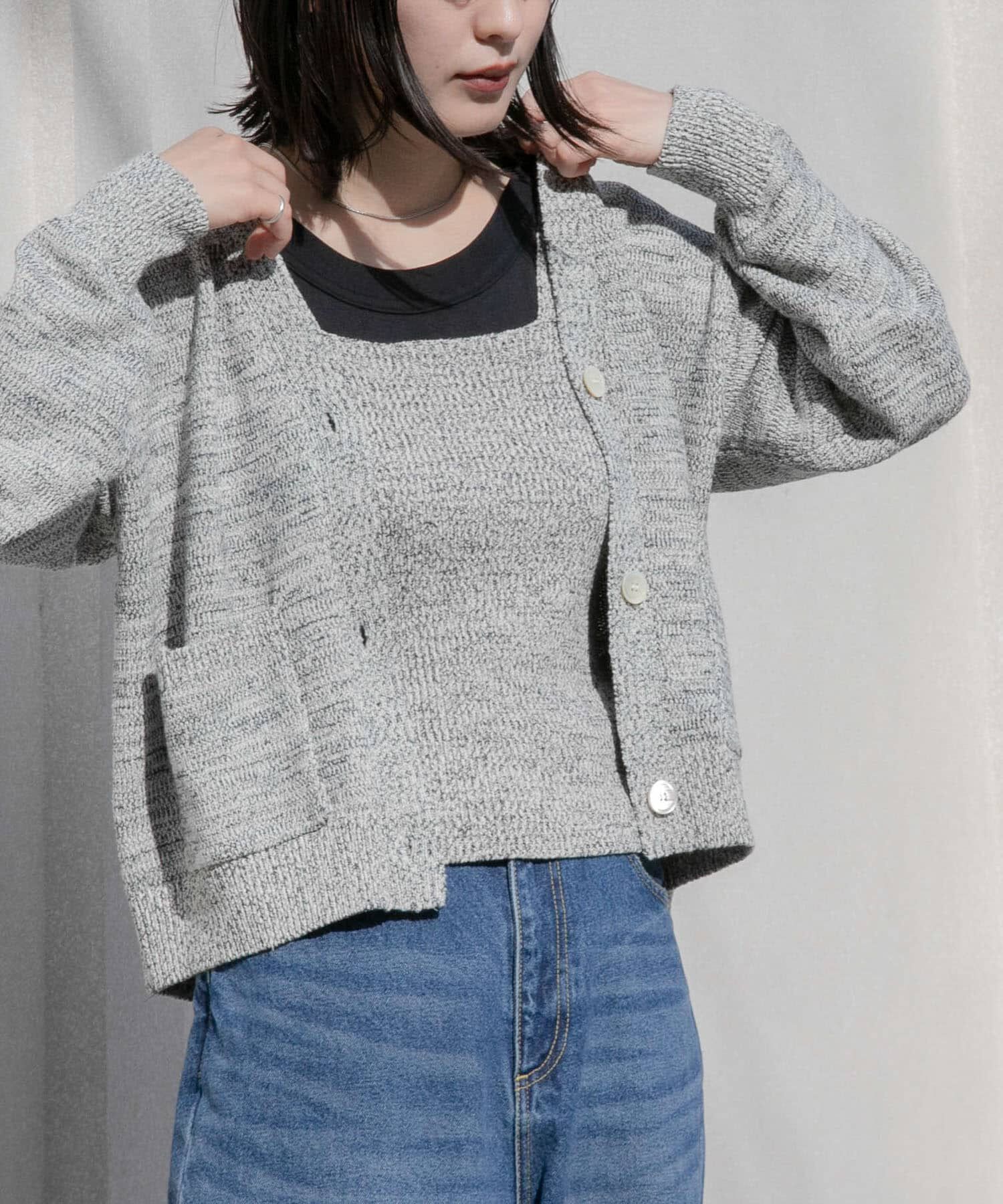 URBAN RESEARCH DOORS「FORK&SPOON　ミックスヤーンニットビスチェ」|ニット・セーター|