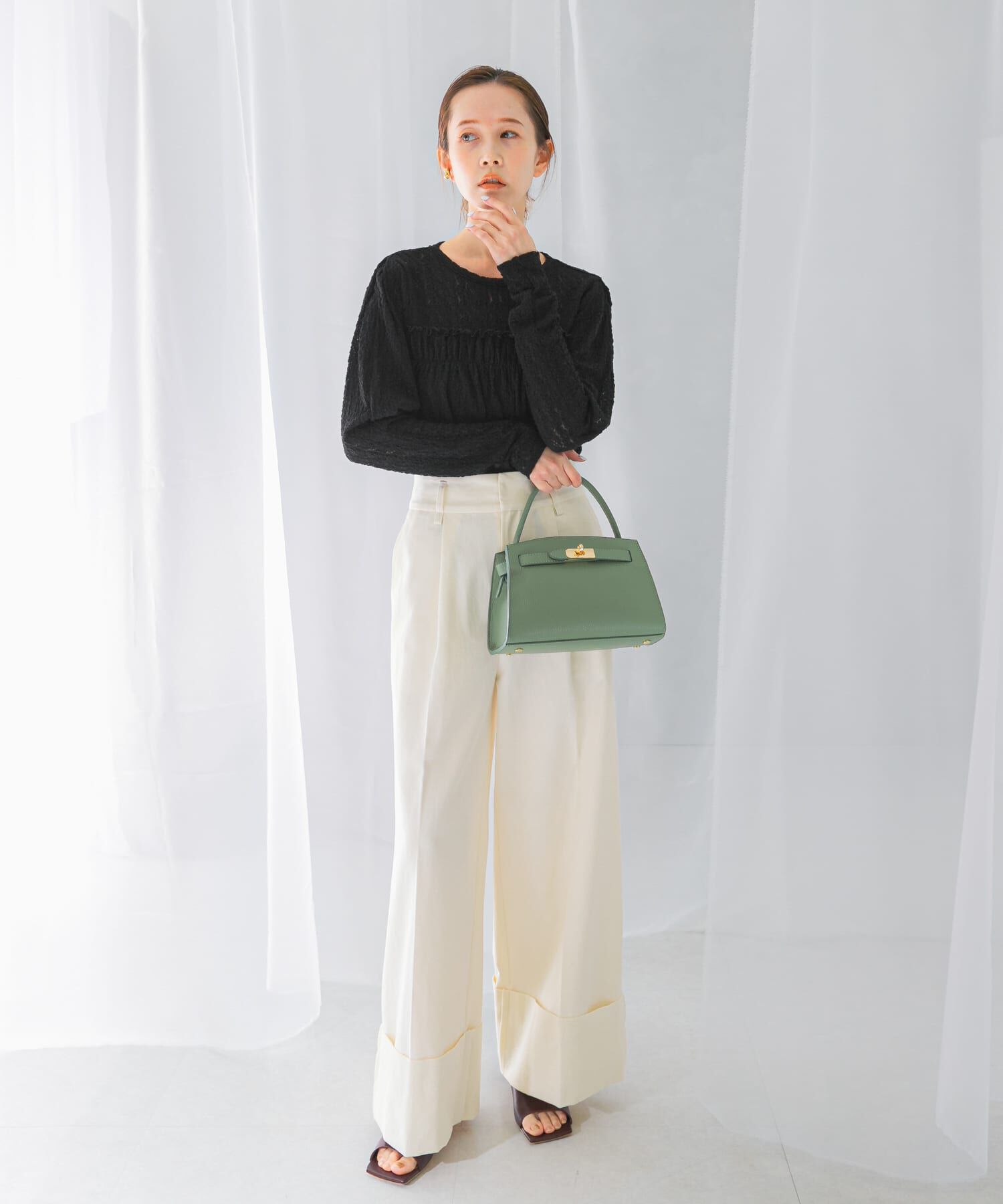 URBAN RESEARCH ROSSO「ストレッチレースプルオーバー」|Tシャツ・カットソー|