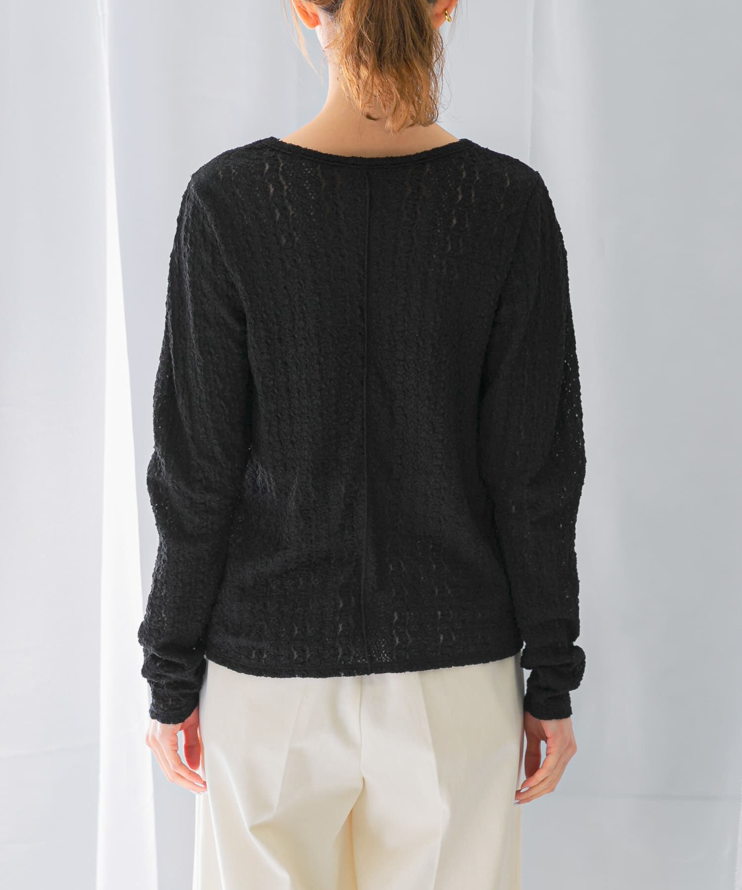 URBAN RESEARCH ROSSO「ストレッチレースプルオーバー」|Tシャツ・カットソー|