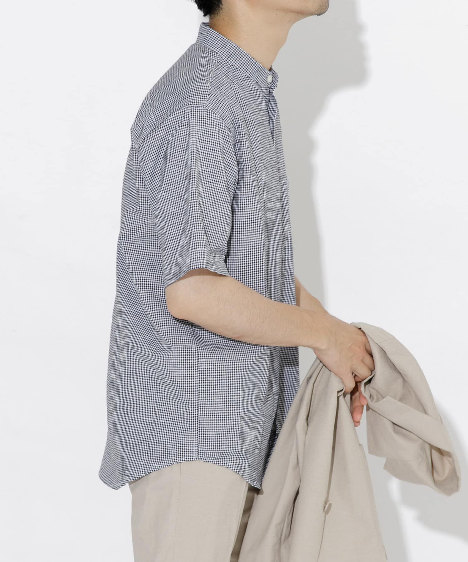 URBAN RESEARCH ROSSO「『防シワ』『XLサイズあり』ハイパフォーマンスリネンバンド半袖シャツ」|シャツ・ブラウス|