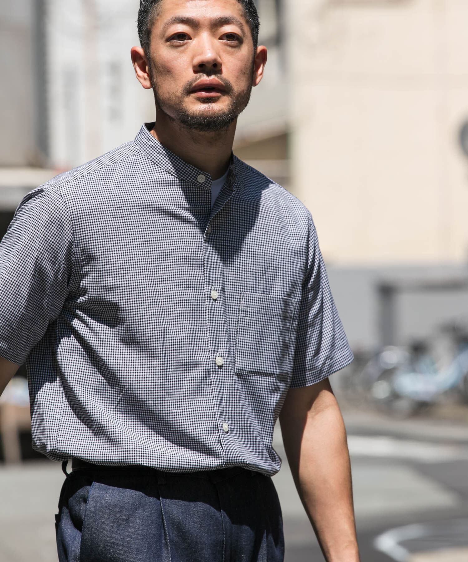 URBAN RESEARCH ROSSO「『防シワ』『XLサイズあり』ハイパフォーマンスリネンバンド半袖シャツ」|シャツ・ブラウス|