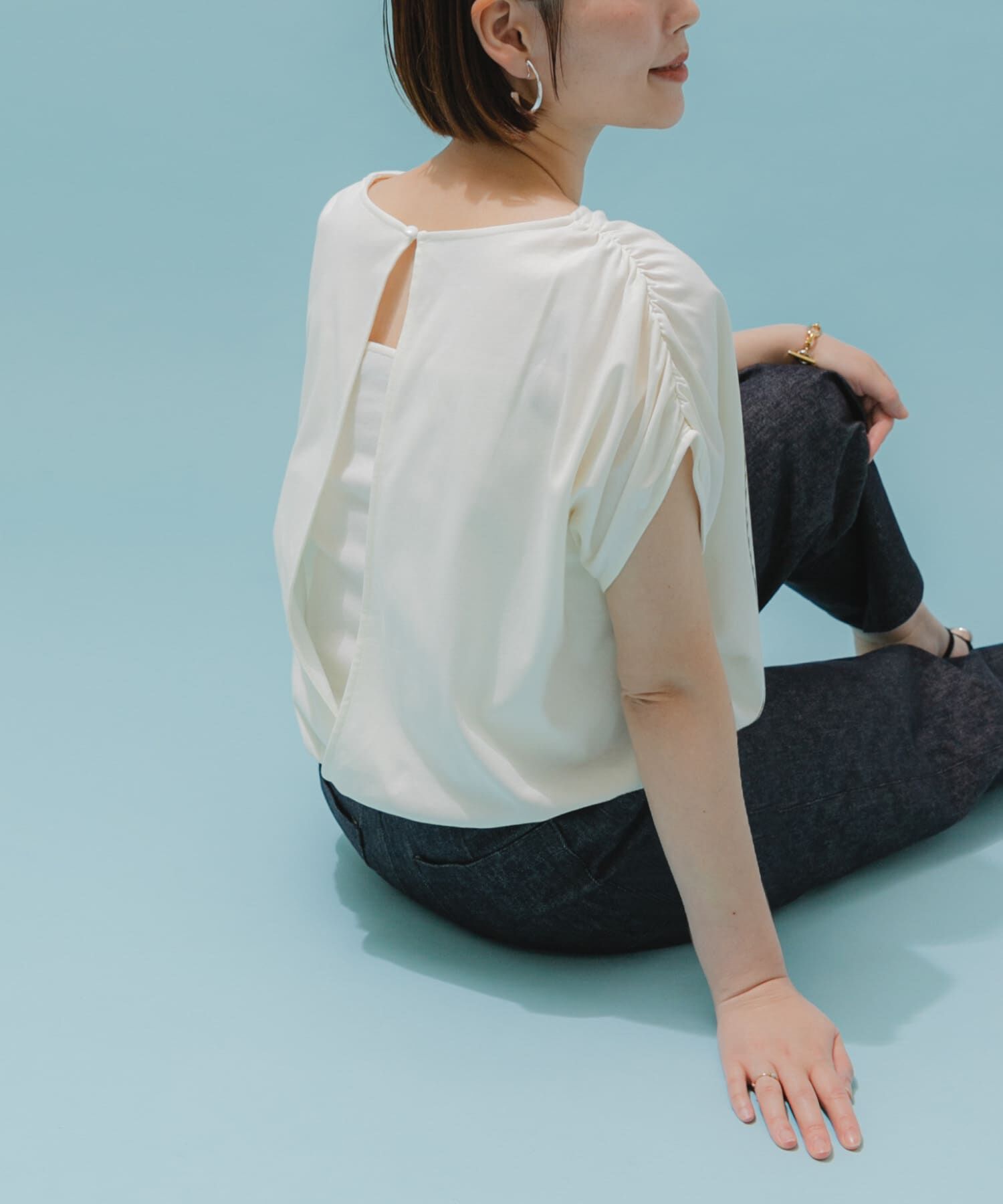 URBAN RESEARCH ROSSO「『UR TECH』F by ROSSO　UVCUTバックオープンクロップドTシャツ」|Tシャツ・カットソー|