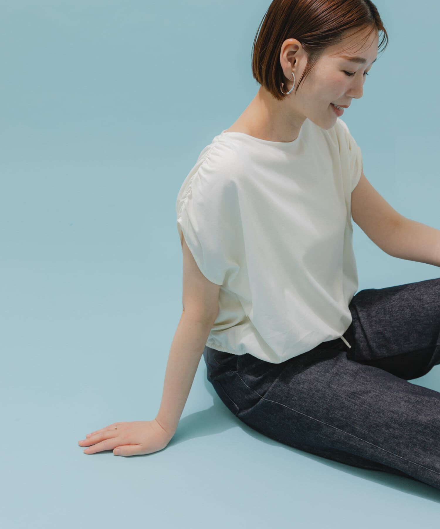 URBAN RESEARCH ROSSO「『UR TECH』F by ROSSO　UVCUTバックオープンクロップドTシャツ」|Tシャツ・カットソー|