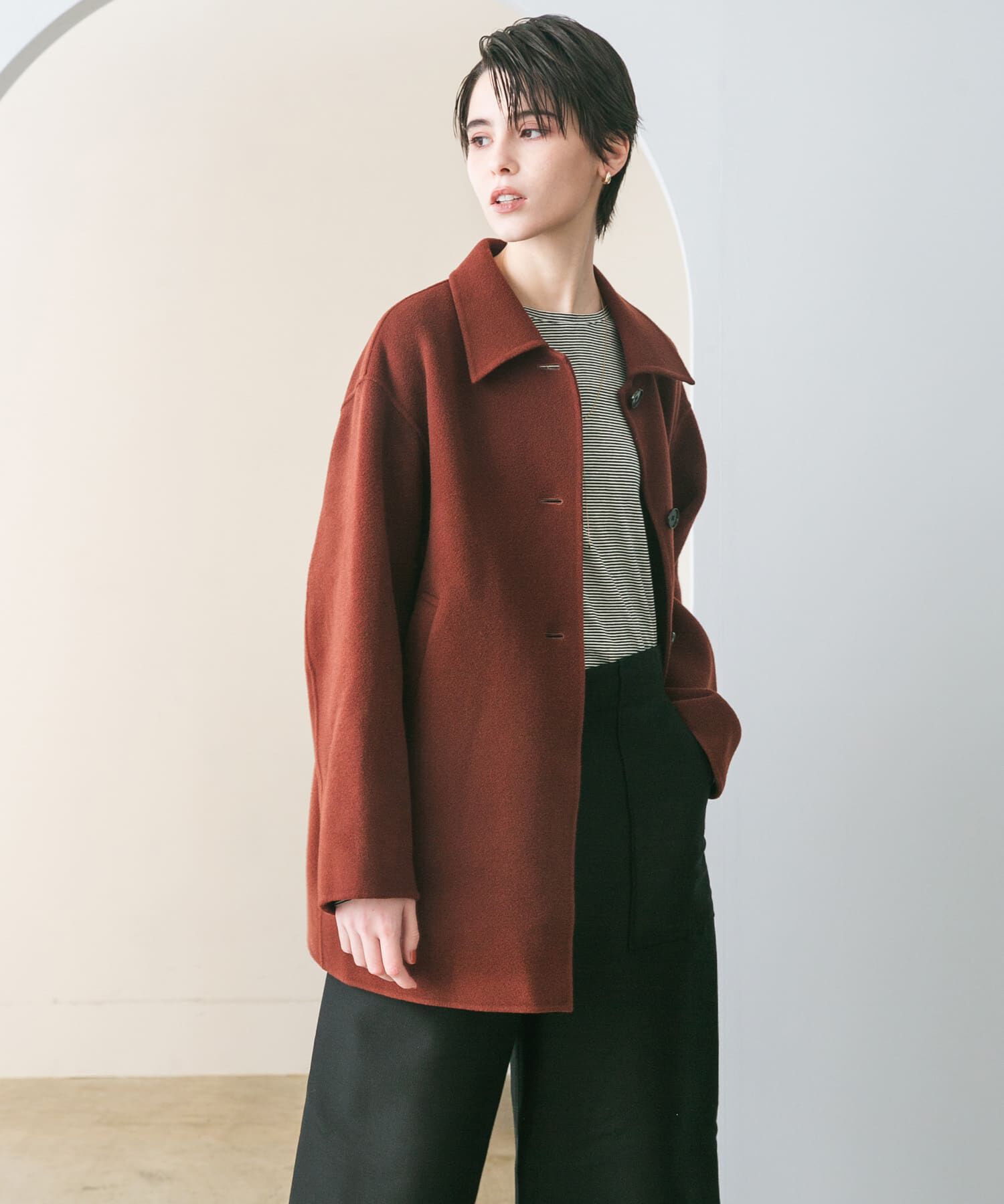 URBAN RESEARCH「スーパー140ステンカラーリバーミドルコート」|ステンカラーコート|