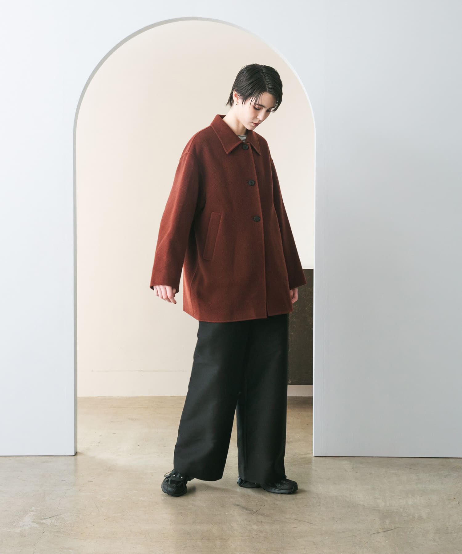 URBAN RESEARCH「スーパー140ステンカラーリバーミドルコート」|ステンカラーコート|