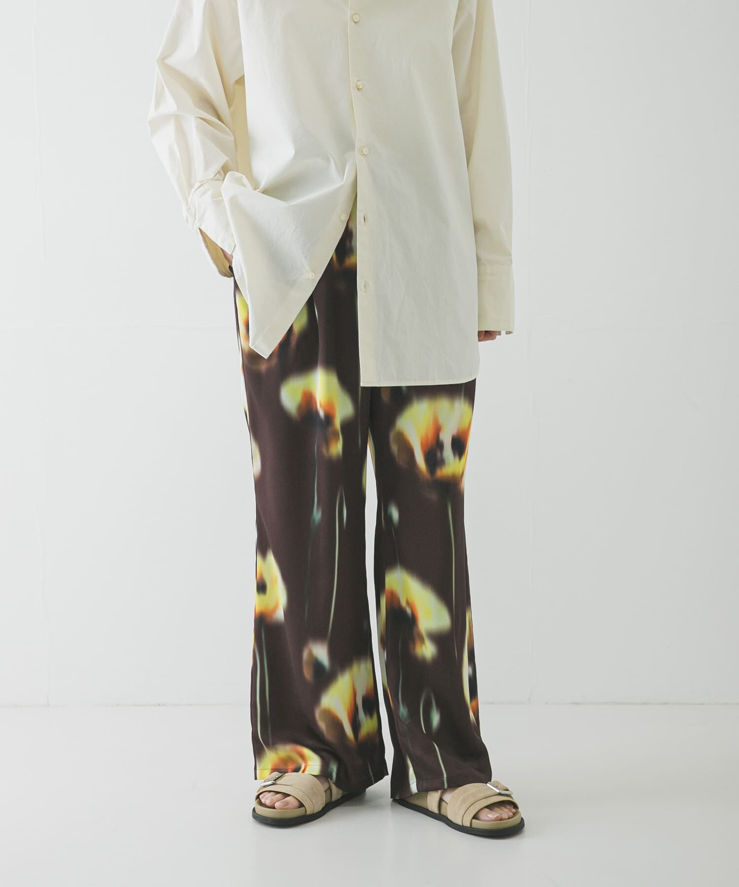 URBAN RESEARCH「ポピーフラワーギャザーパンツ」|その他|ブラウン