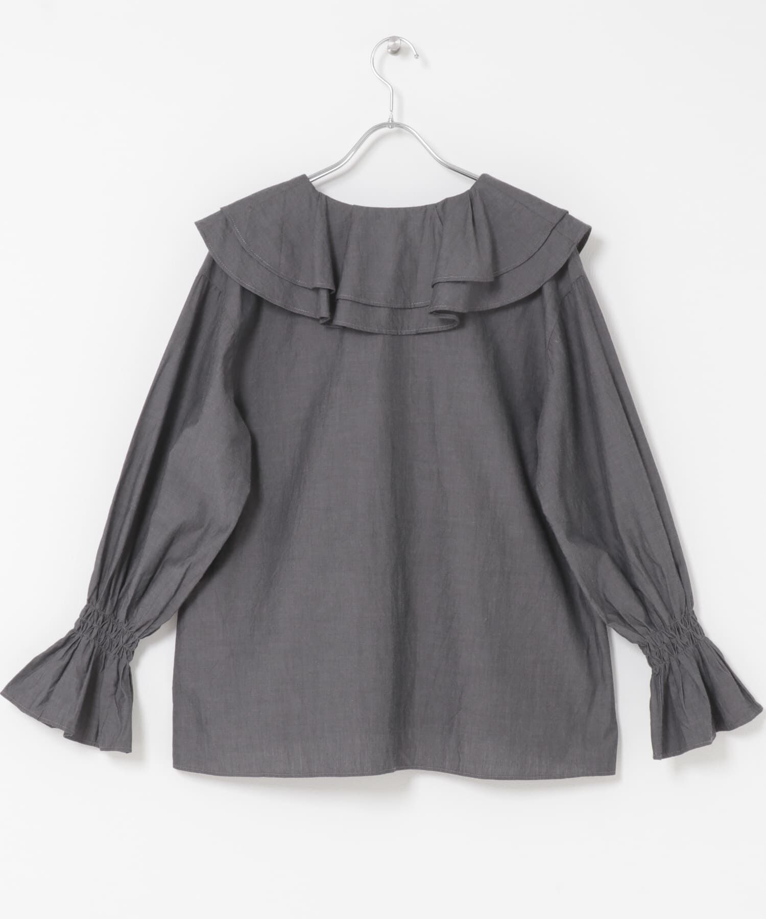 URBAN RESEARCH ROSSO「Vネックラッフルシアーデニムブラウス」|シャツ・ブラウス|