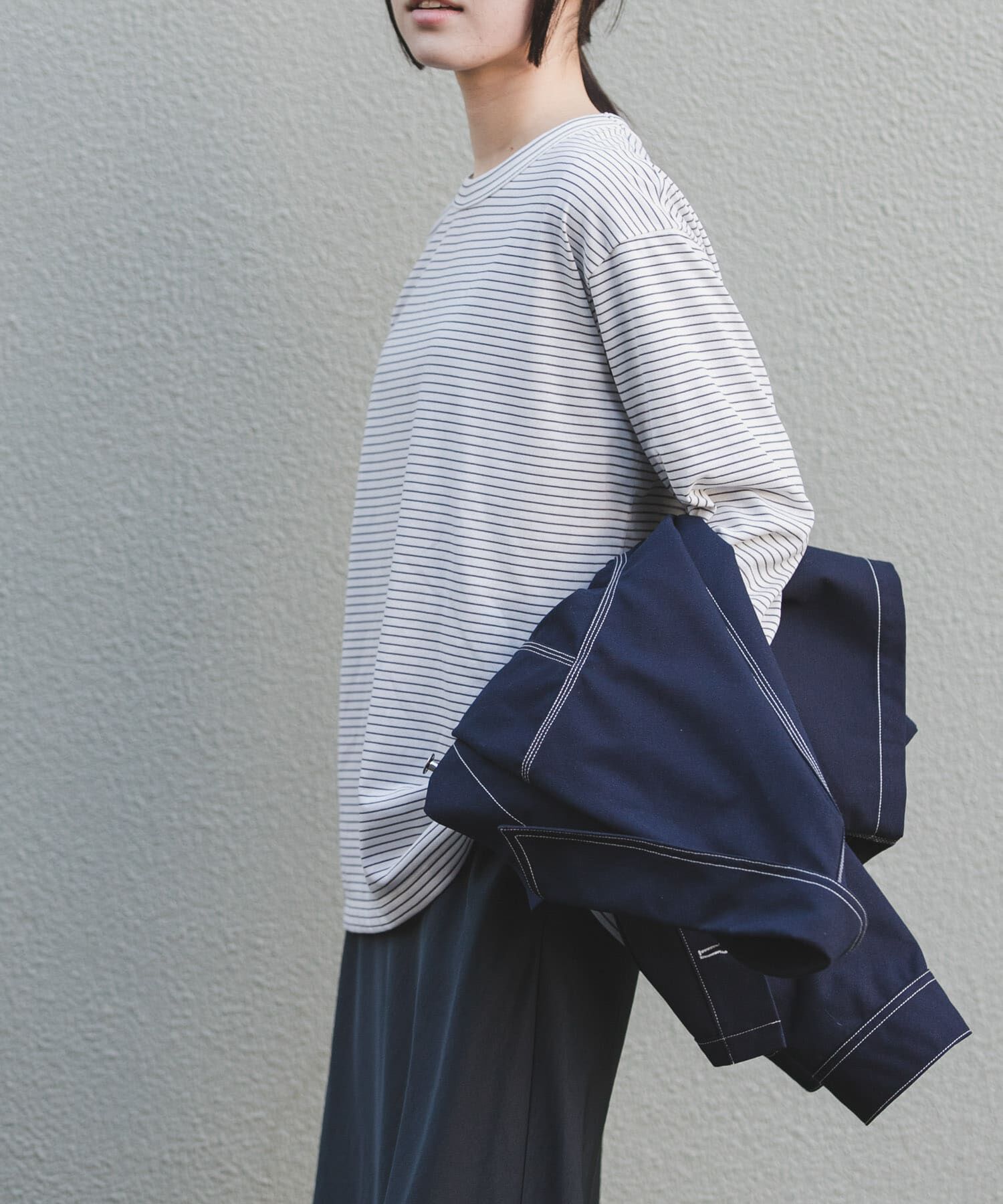 URBAN RESEARCH DOORS「FORK&SPOON　CAVEボーダーロングスリーブTシャツ」|Tシャツ・カットソー|