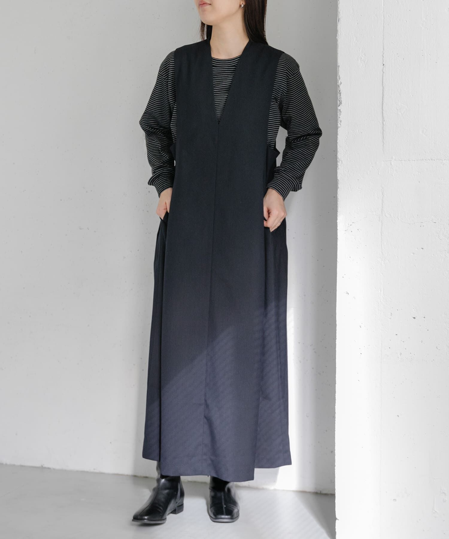 URBAN RESEARCH DOORS「FORK&SPOON　CAVEボーダーロングスリーブTシャツ」|Tシャツ・カットソー|