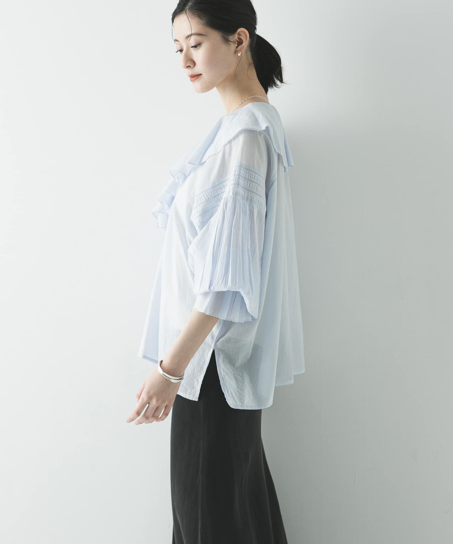 URBAN RESEARCH「『一部WEB限定カラー』コットンボイルラッフルブラウス」|シャツ・ブラウス|