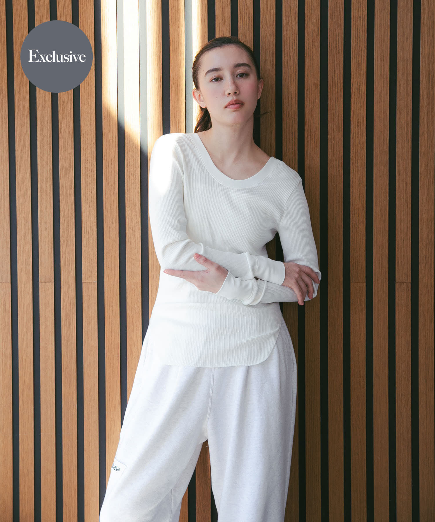 URBAN RESEARCH「『別注』HAKUJI&times;URBAN RESEARCH　ORGANIC COTTON LONG-SLEEVE PULLOVER」|Tシャツ・カットソー|ホワイト