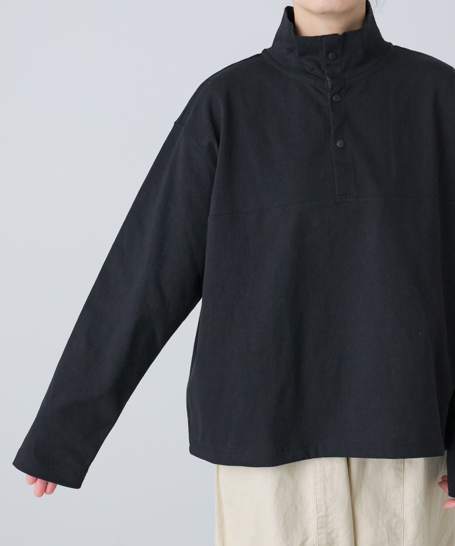 かぐれ「ハーフボタンプルオーバー」|Tシャツ・カットソー|