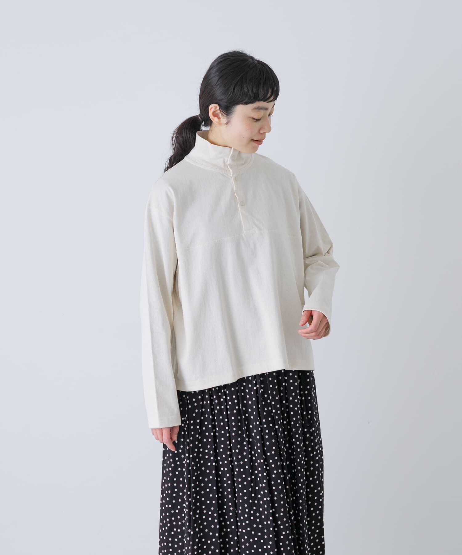 かぐれ「ハーフボタンプルオーバー」|Tシャツ・カットソー|