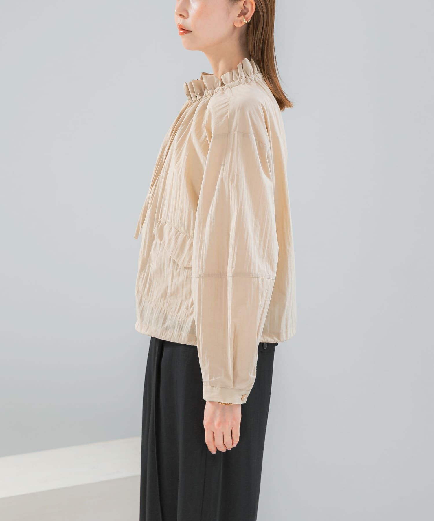 URBAN RESEARCH ROSSO「フロントジップフリルブラウス」|シャツ・ブラウス|