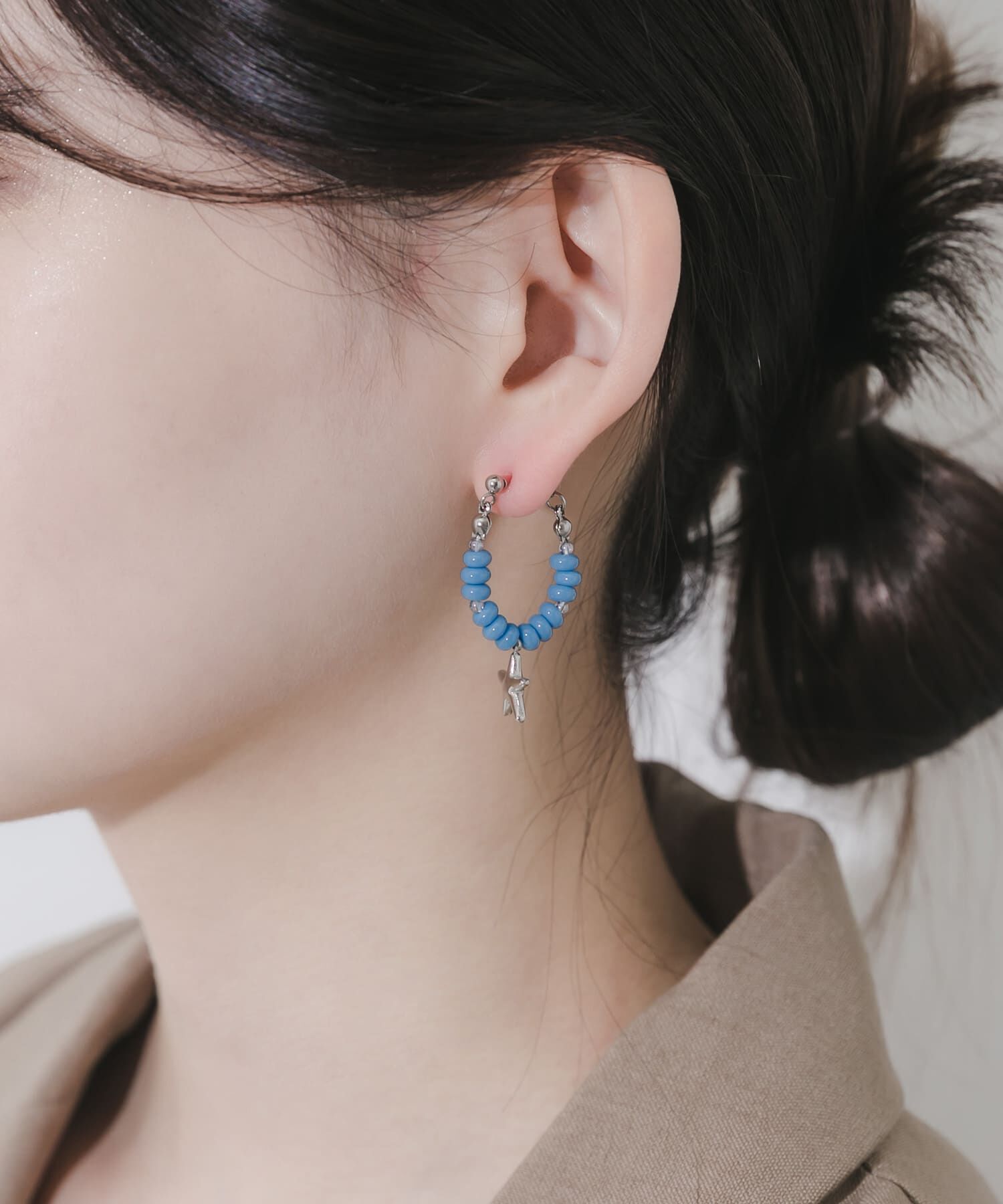 SMELLY「ステンレスモチーフビーズピアス」|ピアス|