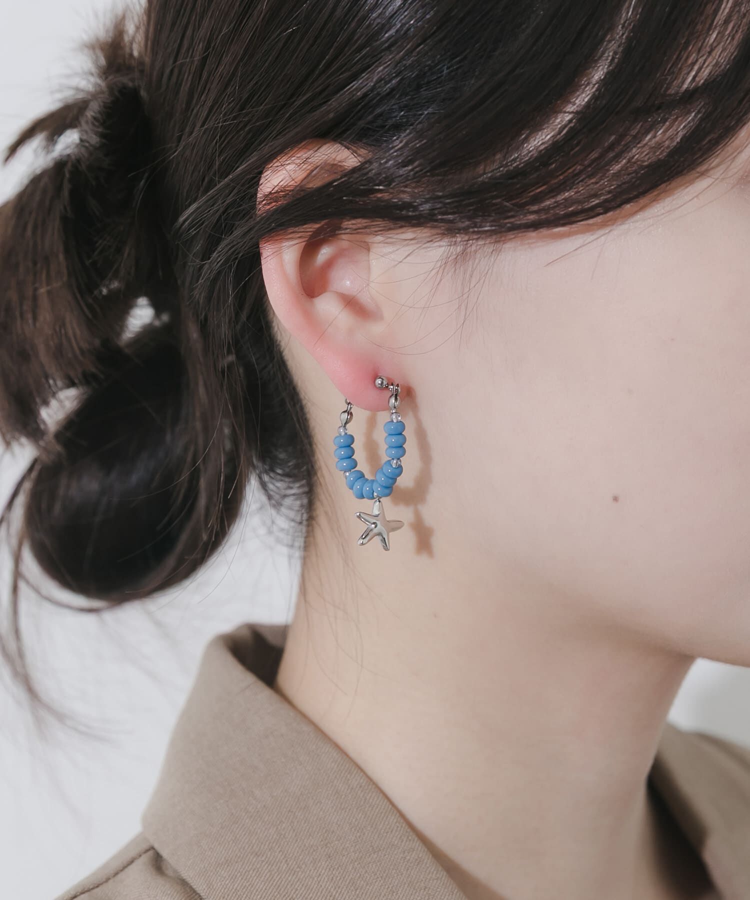 SMELLY「ステンレスモチーフビーズピアス」|ピアス|