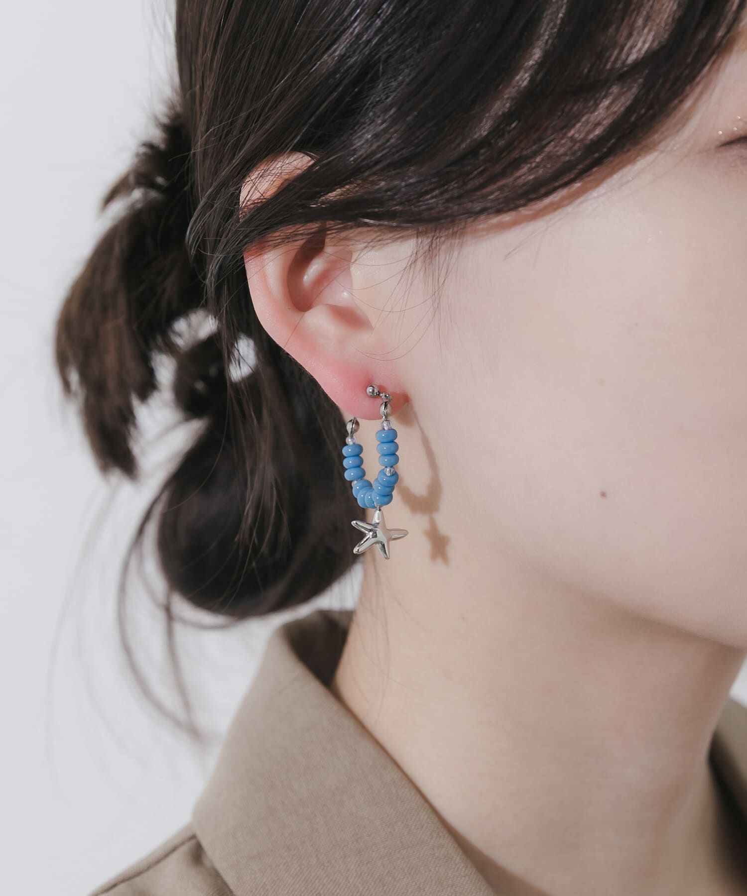 SMELLY「ステンレスモチーフビーズピアス」|ピアス|