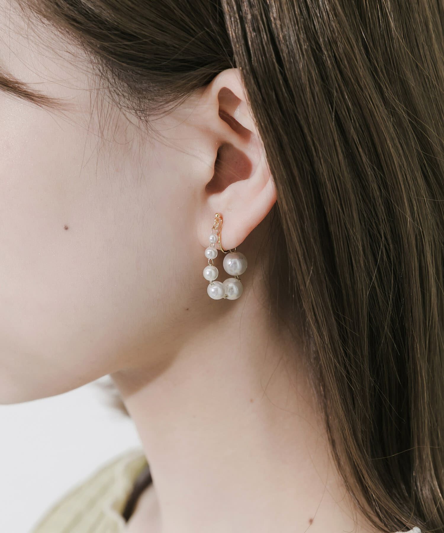 SMELLY「グラデーションパールオメガイヤリング」|イヤリング|