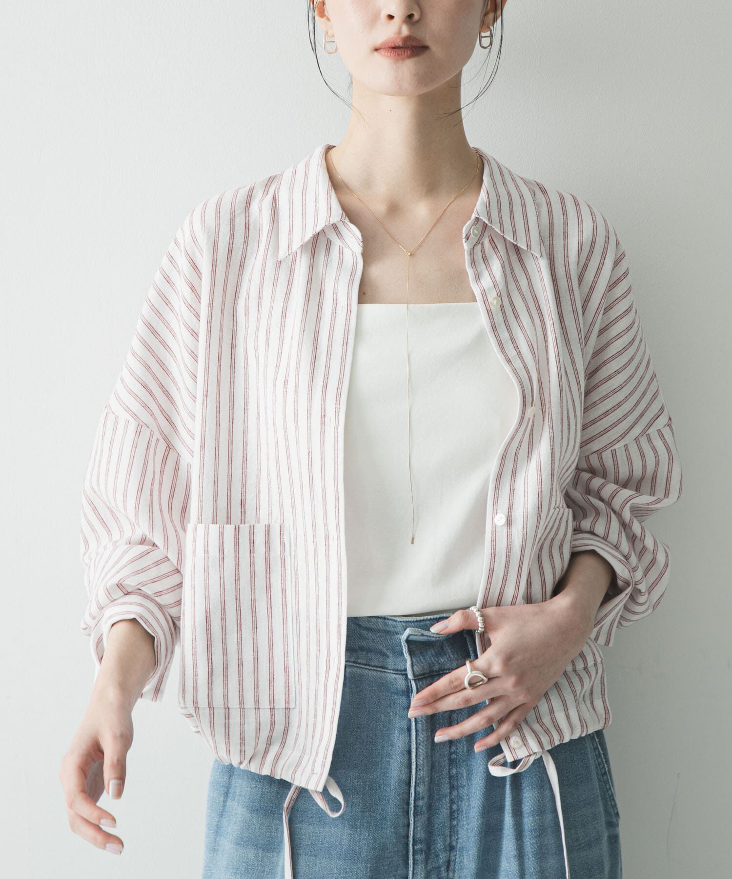 URBAN RESEARCH「ラミーレーヨンワイドショートシャツ」|シャツ・ブラウス|レッド系その他