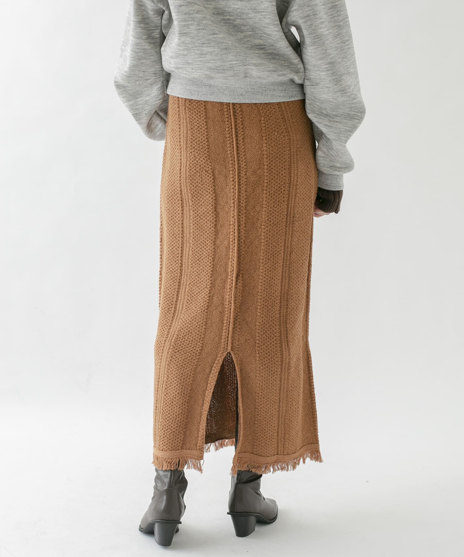  「タイトフリンジニットスカート」|スカート|